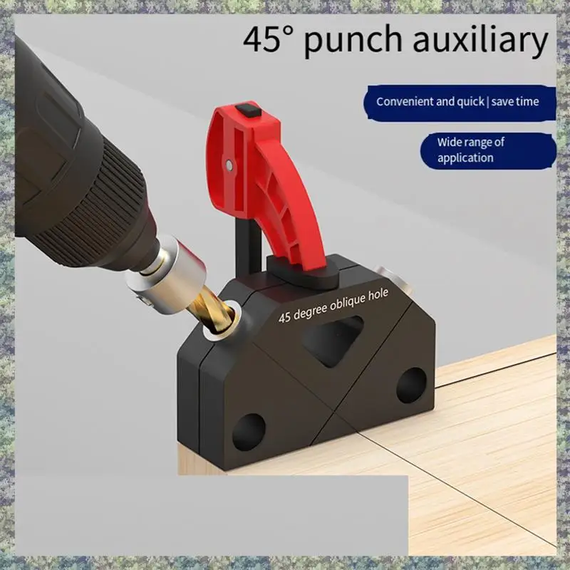 WON Localizzatore di punzoni obliqui da 45 gradi Localizzatore di foratura per la lavorazione del legno Assistente di punzonatura Posizionamento Strumenti per la lavorazione del legno 8.0Mm Dur