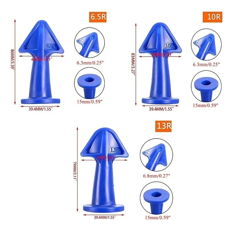 3 szt. Narzędzie do dyszy uszczelniającej silikonowy, dysze Caulk aplikator uszczelnianie żywica epoksydowa dysza tłokowa kleje uszczelniacze