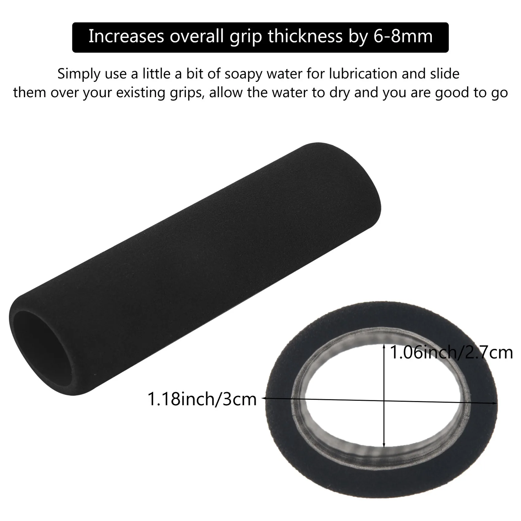 2PCS Motorcycle Slip-on Foam Anti Vibration Comfort Handlebar Grip Cover Applicable Sleeve Inner Diameter 2.7-3.0 CM