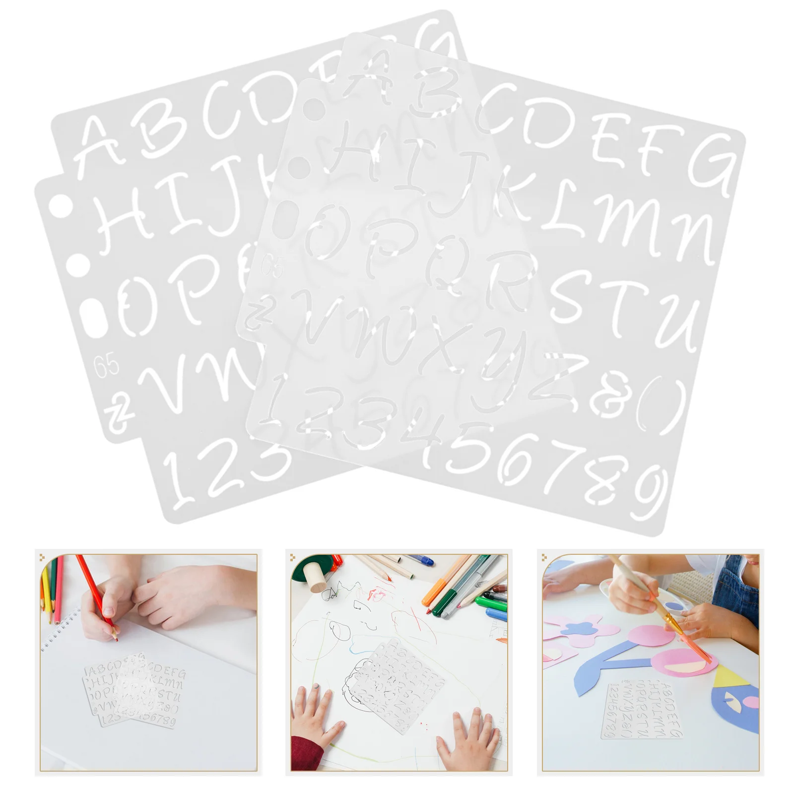 

6Pcs Letter Number Spray Paint Stencils Durable Plastic Templates for DIY Craft Painting Wood Burning Embroidery
