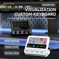 Ajazz AKP05E PRO Visual Macro Keyboard,Multi-Function Desktop Assistant, 10Keys Touch Strip Quad-Dial Interface,Adjustable Stand
