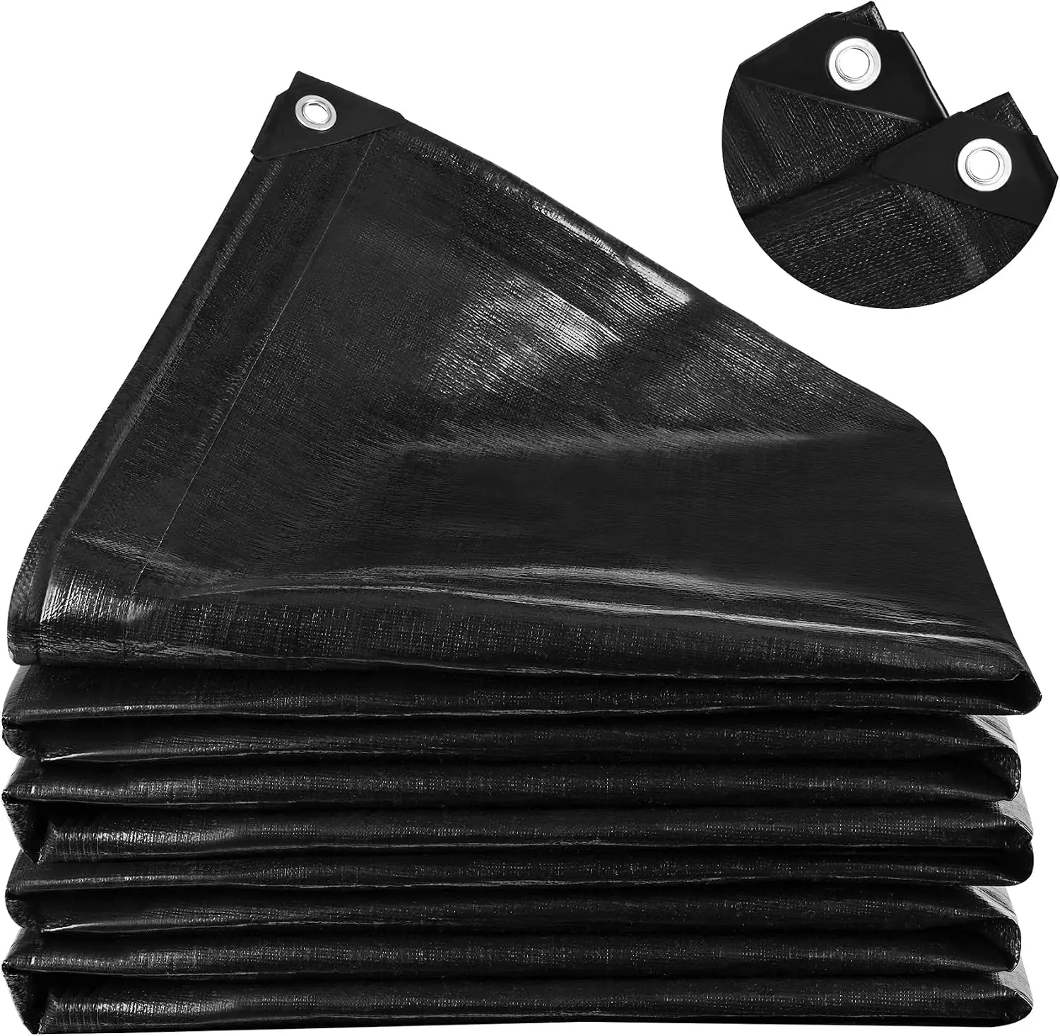 20X25FT Pond Liner 28Mil PE Preformed Hemmed Edge Buttonholes Sun Resistant Easy Cutting Outdoor Koi Fish Garden Fountain Waterf