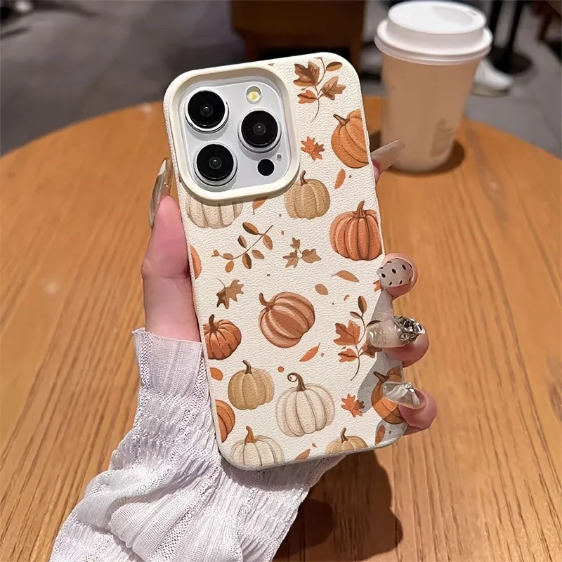 Herbst-Kürbisblatt-Muster Handyhülle für Samsung Galaxy S26 S25 S24 S23 S22 S21 S20 Plus Ultra A73 A72 A52 A32 A25 A15 Cover