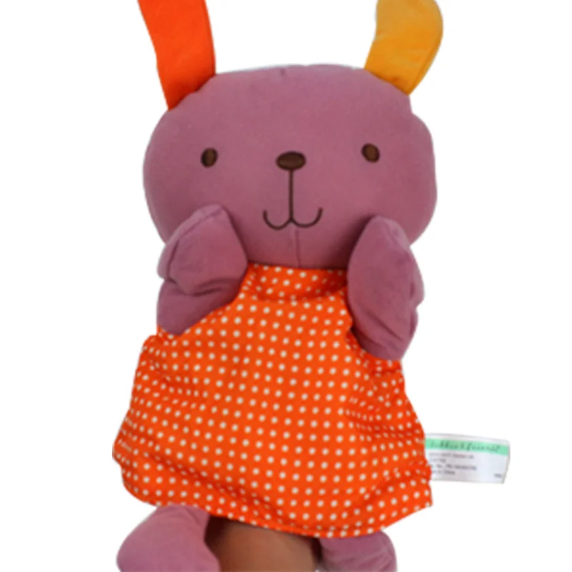 Baby Lovely Rabbit Appease Hand Puppet Doll Plush Toy Stuffed Soothing Doll Parent Child Interaction Rattles Bell Kid 35cm