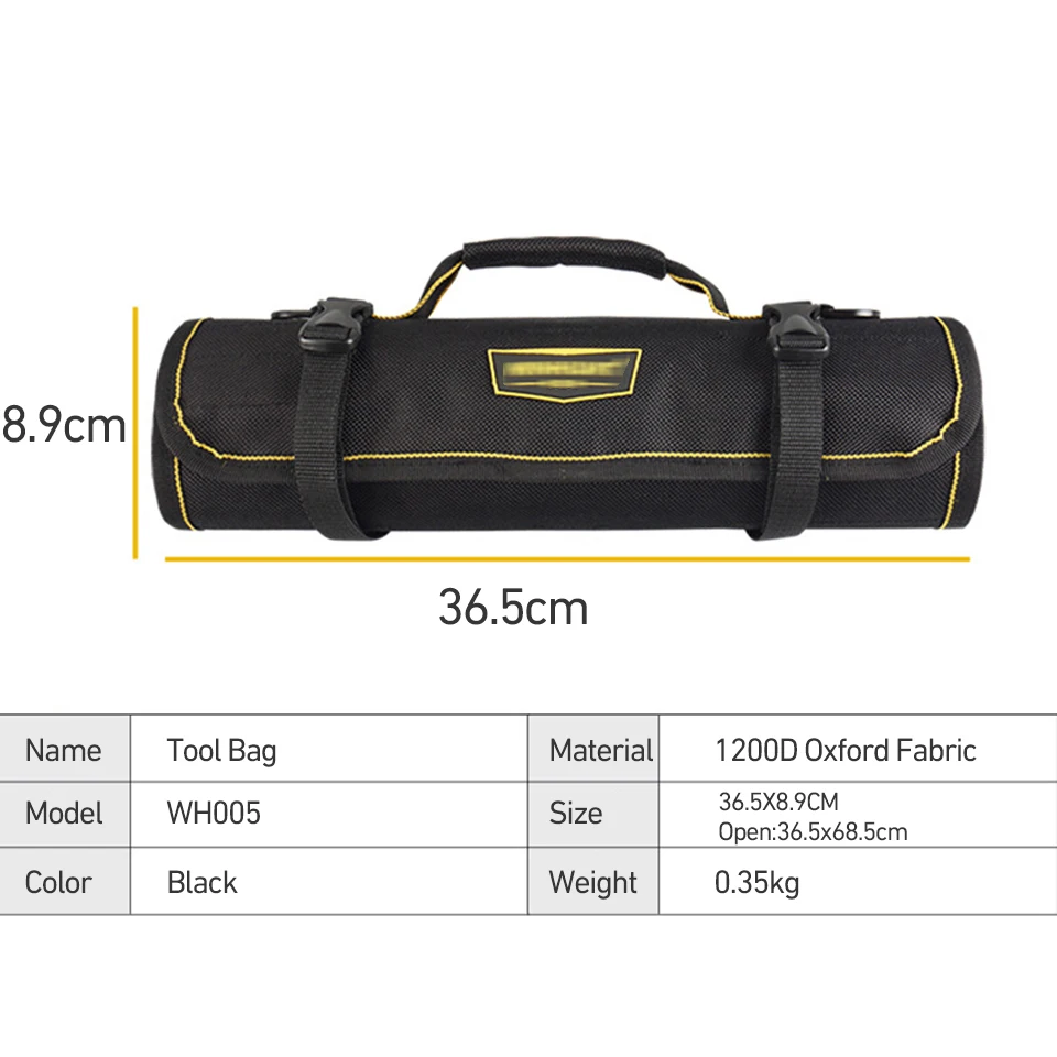 Multifunctional Tool Storage Bag Pockets Fold Spanner Case Canvas Wrench Roll up Hardware Tool Bag With Shoulder Strap WH005
