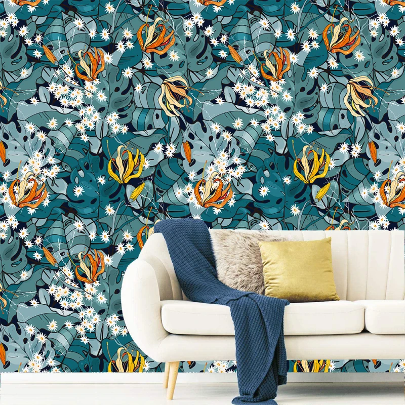 

Custom papel de parede Custom Wallpaper 3d Mural Retro Floral Home Decor Living Room Background Wall papel de parede 3d