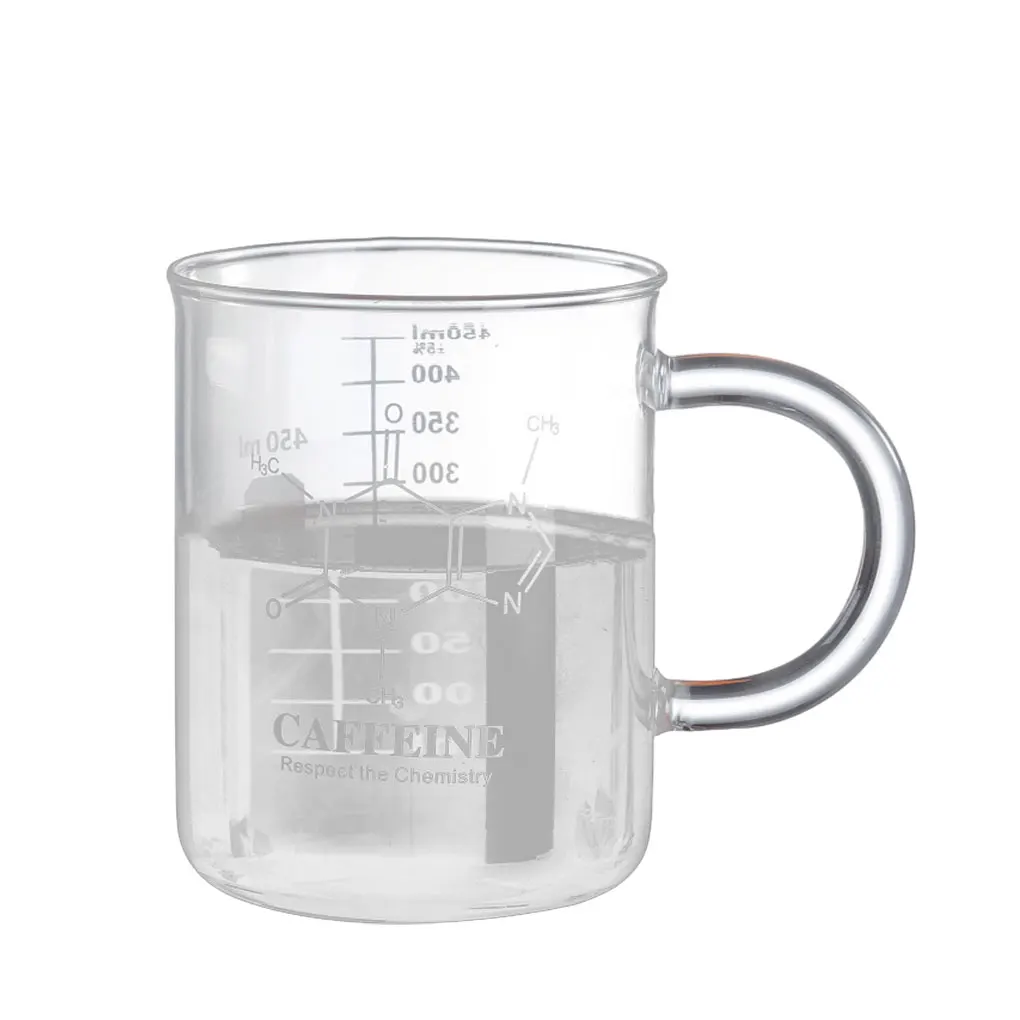 Transparent Color Graduated Beaker Mug Durable And Stylish Glass Cup For Professional Versatile