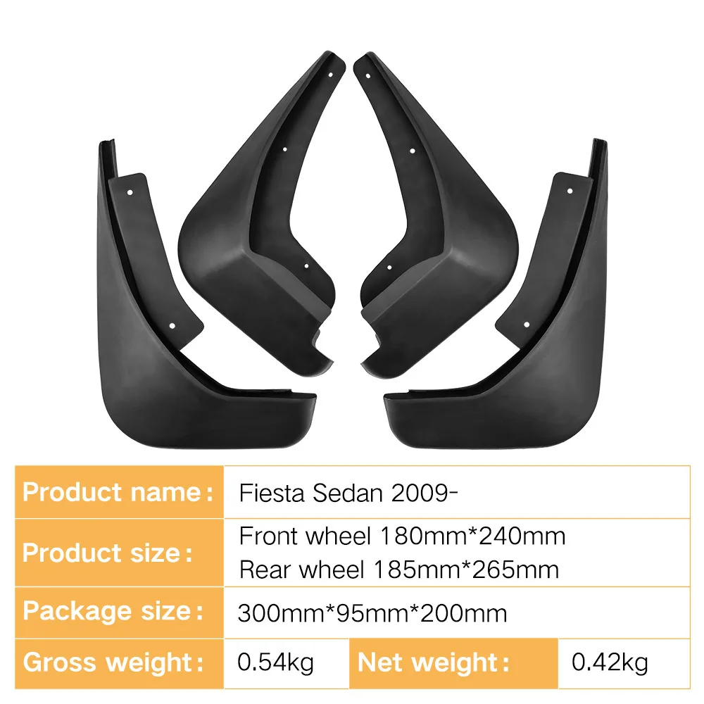 For Ford Fiesta sedan Fiesta 2009-2017 fender tiles auto accessories fender flares mud flaps 4runner accessories
