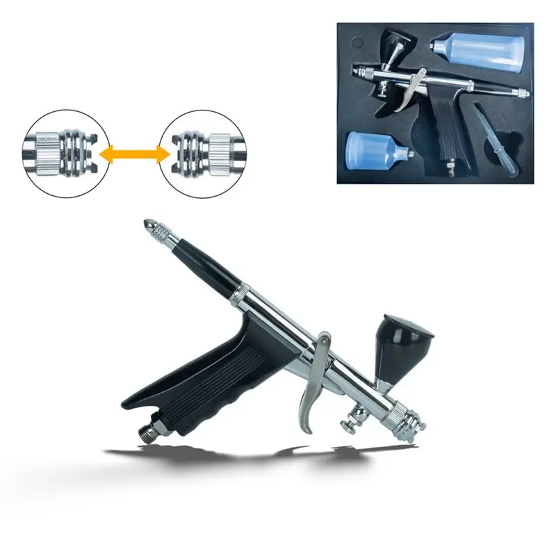 AB15-Vielseitiges, doppelt wirkendes Airbrush-Set, Sprühgerät, geeignet für Kunst, Make-up und Kuchendekoration