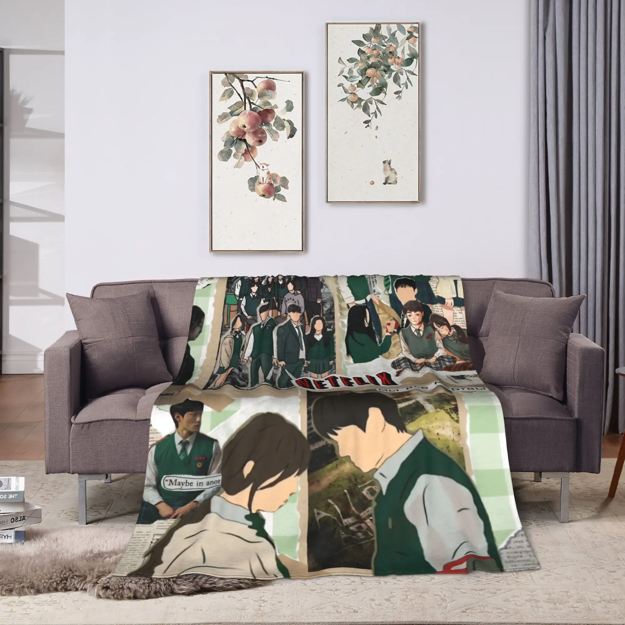 

Фланелевое одеяло All Of Us Are Dead, весеннее мягкое одеяло для девочек и мальчиков, забавное покрывало для гостиной, чехол для дивана-кровати