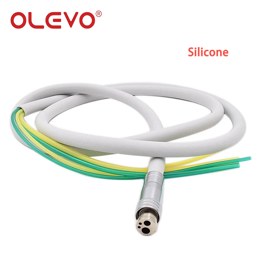 OLEVO 2/4 Holes Dental Handpiece Hose Tubes with Connector Silicone Tubing for Air Turbine Motor Dentistry Lab Accessories