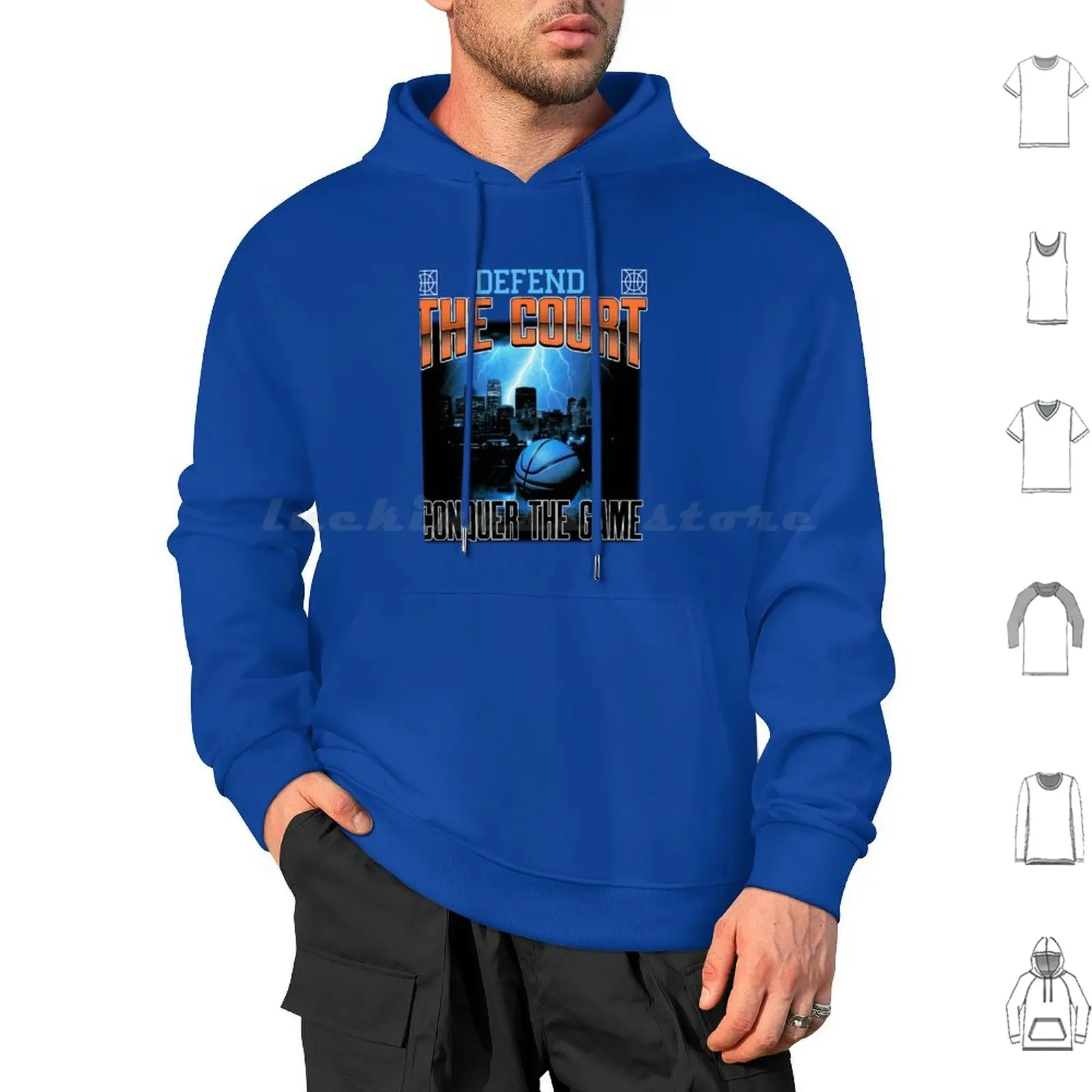 Defend The Court Conquer The Game Hoodie cotton Long Sleeve Basketball Basketball Players