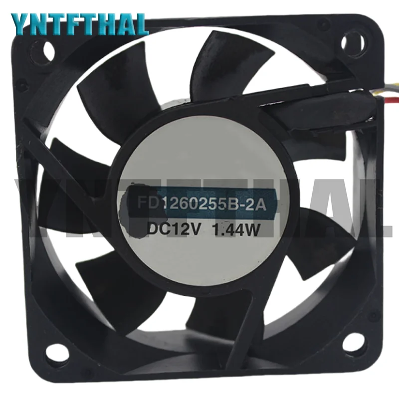 New FD1260255B 2A DC12V 1.44W 3Pin 3Wire 6025 60X60X25MM Cooling Fan