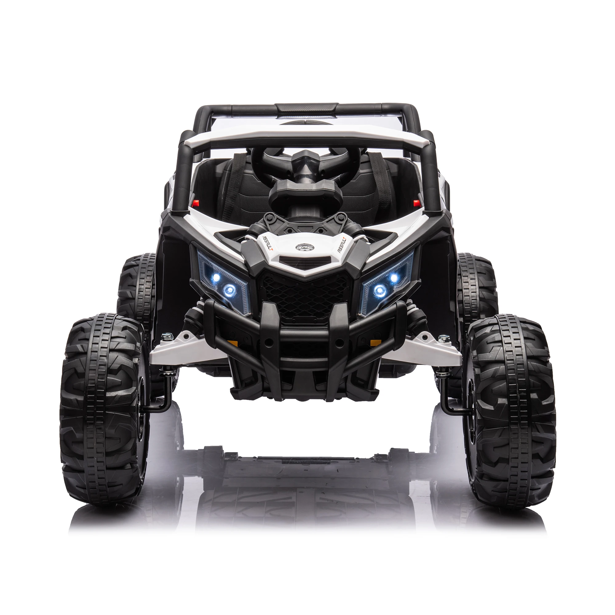 Passeio no carro com controle remoto para crianças, passeio UTV no chicote de segurança de 3 pontos, leitor de música, aventura off-road, 12V