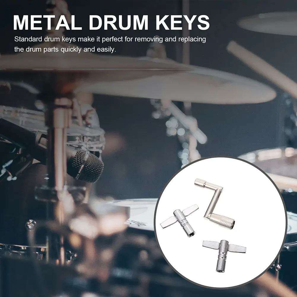 

3pcs Key Key Spanner For Set Keys Wrench Metal Keys Drum Tuning Accessory Drum Adjustment Tool Musical