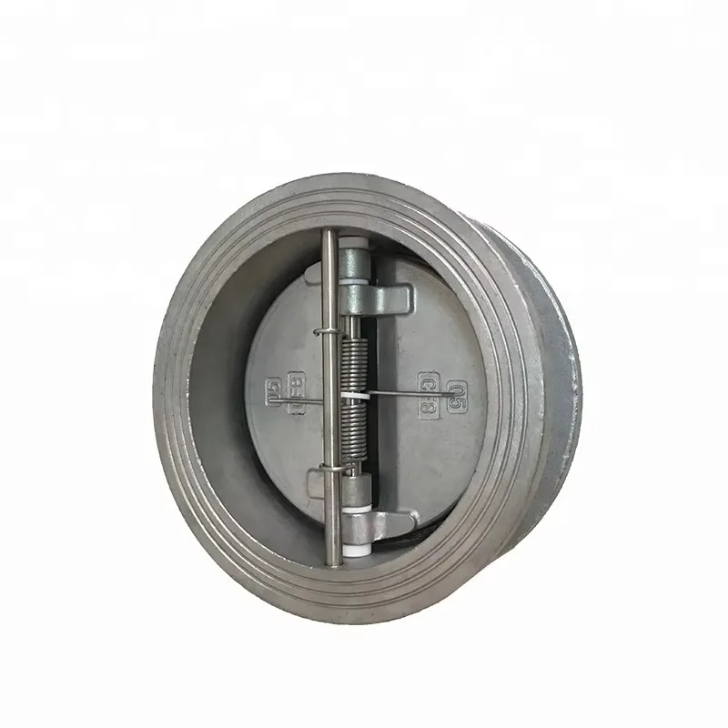 

DN100 Wafer Dual Plate Check Valve PN16 PN25 4\" Stainless Steel 304 Body with Disc Stem and Spring for Water Media