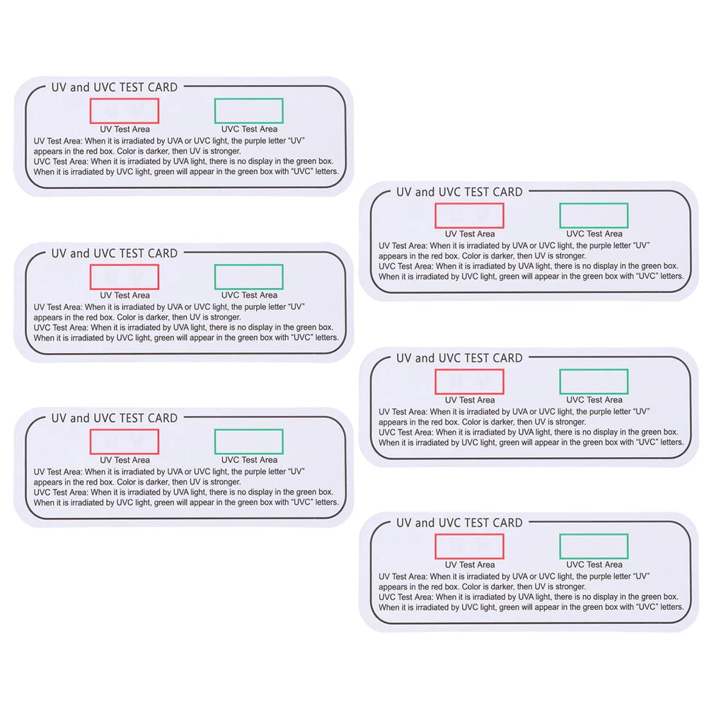 6-delige UV-testlichtmeter Testerkaarten Uvc Uva Strip Indoor Ultraviolet