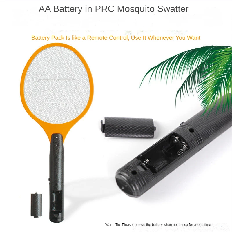 Universal No. 5 dry battery electric mosquito swatter, detachable three-layer mosquito net surface, durable