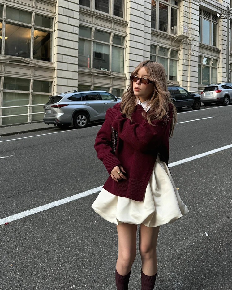 Lautaro Spring Summer Sweet Cute Soft Shiny Satin Mini Bud Skirt Women with Shorts High Waist Short Luxury Designer Clothes