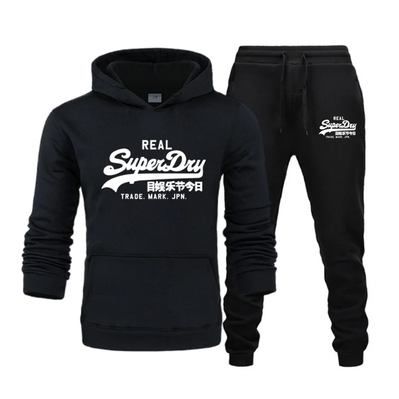 Fall And Winter Hoodie Sets Men Fashion Print Hoodies Brand Pants Casual Jogger Suit Tracksuit Sweatshirt Man Pullover ﻿