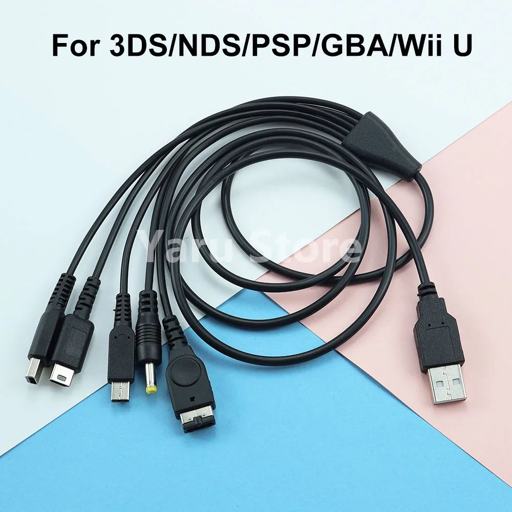 Cable de Carga USB 5 en 1 para Nintendo New 3DS XL, DS Lite, NDSi LL, Wii U, Cable Cargador para Nintendo GBA SP, para Sony PSP 1000/2000
