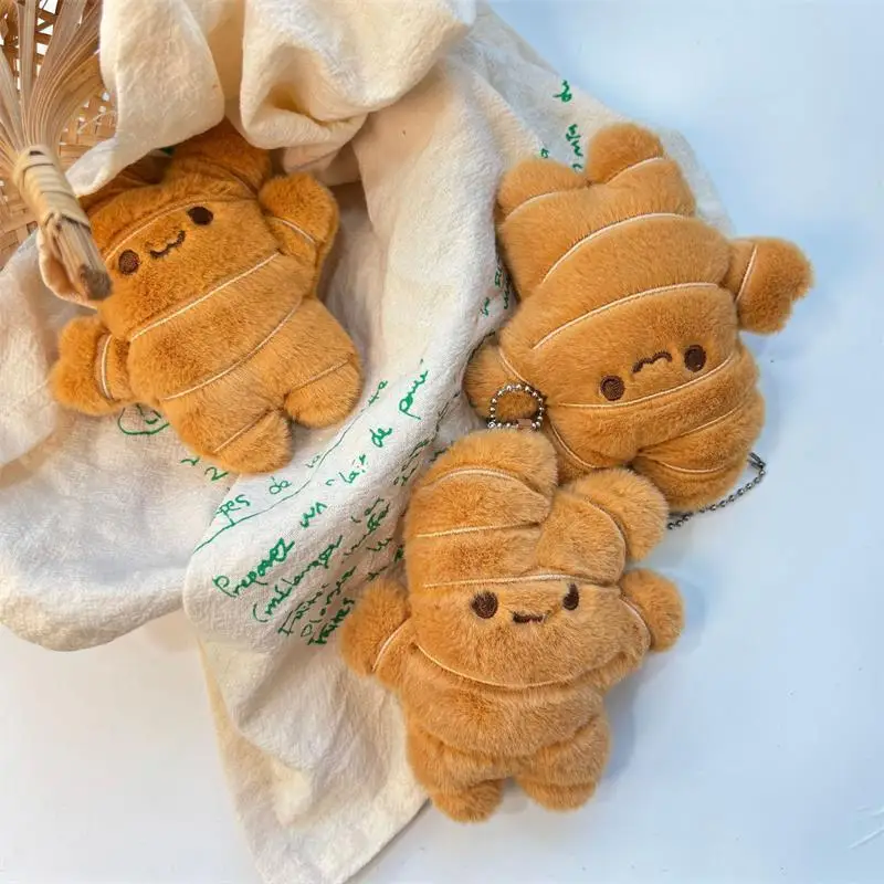 1/2 PCS Creative Cute Ginger Plush Doll Toys Keychain Pendant Bag Hanging Decoration Backpack Charm Birthday Gift Couple Keyring