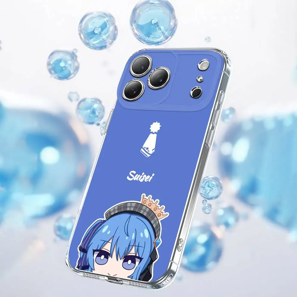 Funda de teléfono Singer H-Hoshimachi Suisei para iPhone 17,16,15,14,13,12,11 Plus,Pro,Max,Plus,E,SE4,Air,Mini transparente