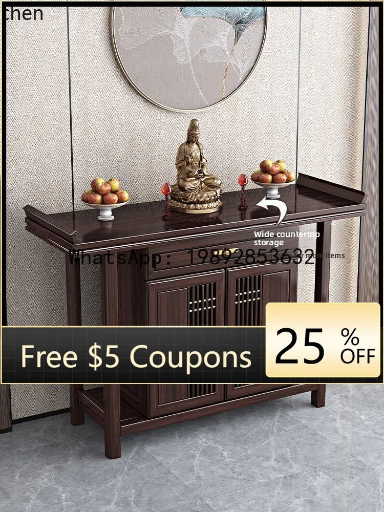AB   Solid Wood Entrance Table Serving Incense Case Household Serving Table Shrine, Noble Sanctuary, Buddha Cabinet Table