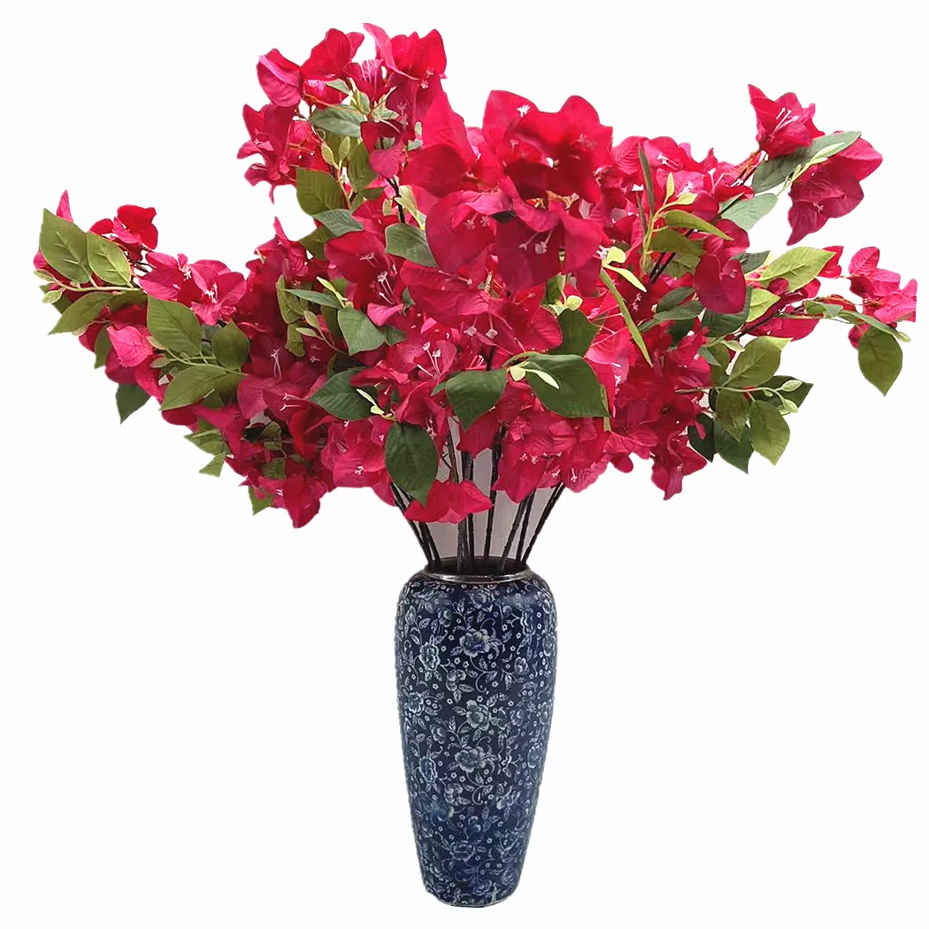 One Silk Bougainvillea Glabra Branch Artificial 3 Forks Bougainvillea Spectabilis Flower