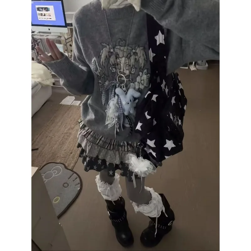 Y2K Kawaii Sweet Miniskirt Japanese Fashion Ruffled Design Cake Dress Harajuku Hottie Skirt Women's Retro All Match Short Skirts