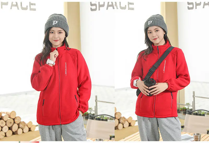 Y2k Green Clothes Autumn Winter Jacket Thicken Thin Sweatshirt Women Coat Coral Fleece-lined Zipper Casual Warm Windproof Cold