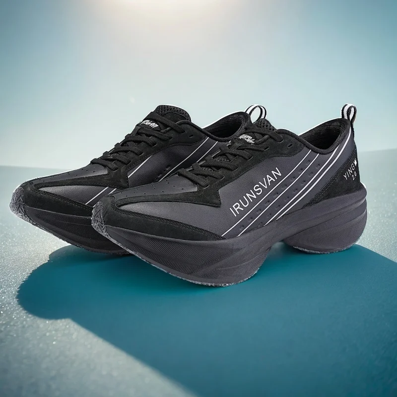 

Unisex Winter Carbon Plate Marathon Training Running Shoes Leather Warm Jogging Shoes sneakers Height-Increasing IRUNSVAN 090