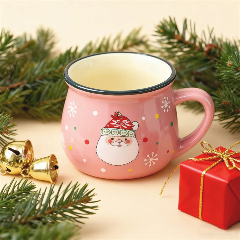 150MLChristmas Mug Santa Gingerbread Man Ceramic Mousse Cup Mini Coffee Cup Baking Dessert Breakfast Milk Mug For Kids Xmas Gift