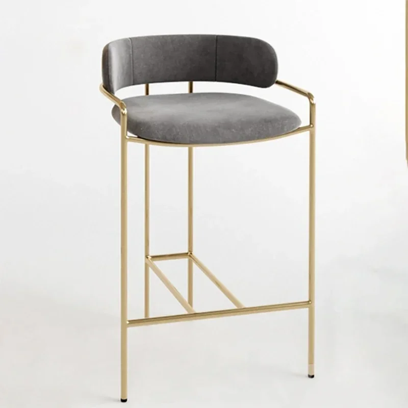 Chaises de Bar Nordiques en Fer Forgé, Meubles de Cuisine Modernes et Minimalistes, Tabouret Haut Créatif avec Accoudoir à 73 Dossiers