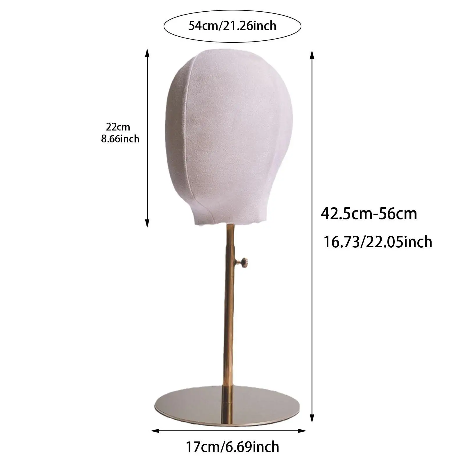 Hat Display Holder, Manikin Adjustable Height Freestanding, Fashion Versatile Wig Stand Holder, with Base for Shopping Mall