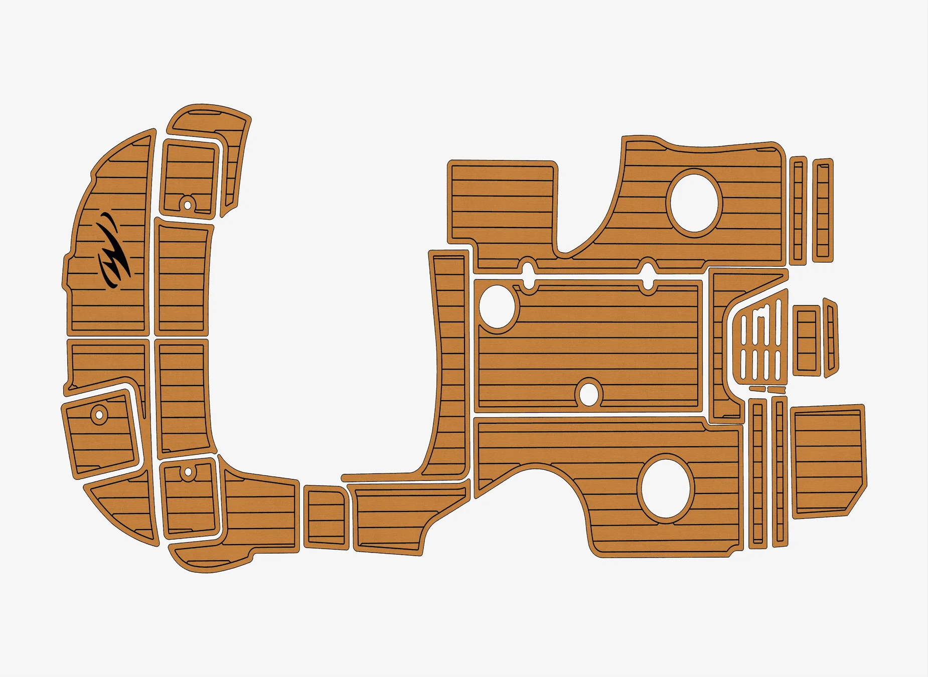 

Marine Faux Teak EVA Non-Slip Mat -2003 Monterey 248 LS Montura CD Self-Adhesive 1/4" (6mm) Boat Deck Pad for Cockpit & Deck