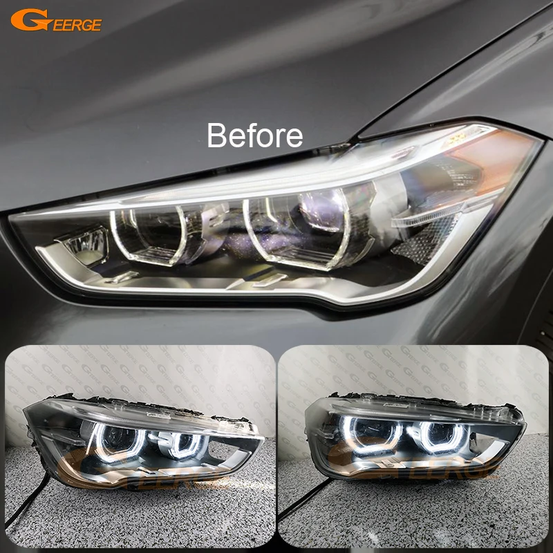 

For BMW X1 F48 2015 2016 2017 2018 2019 Excellent Ultra Bright Crystal DTM Style Led Angel Eyes Halo Rings Refit Car Accessories