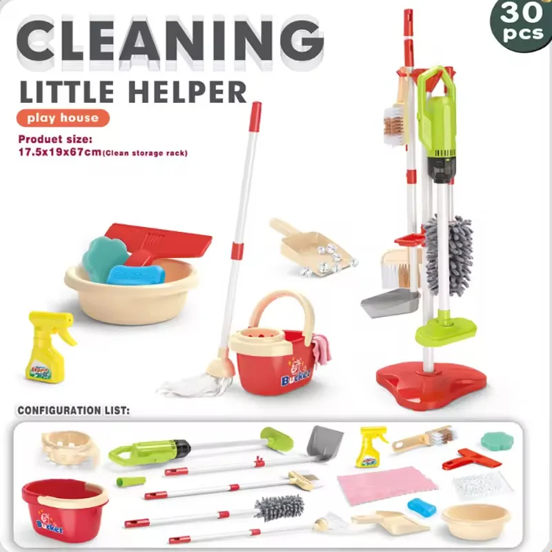 Pretend Play Toys Children Simulated Cleaning Tools Housekeeping Tools Broom Garbage Shovel Pretend Play House Toy Cleaning Tool