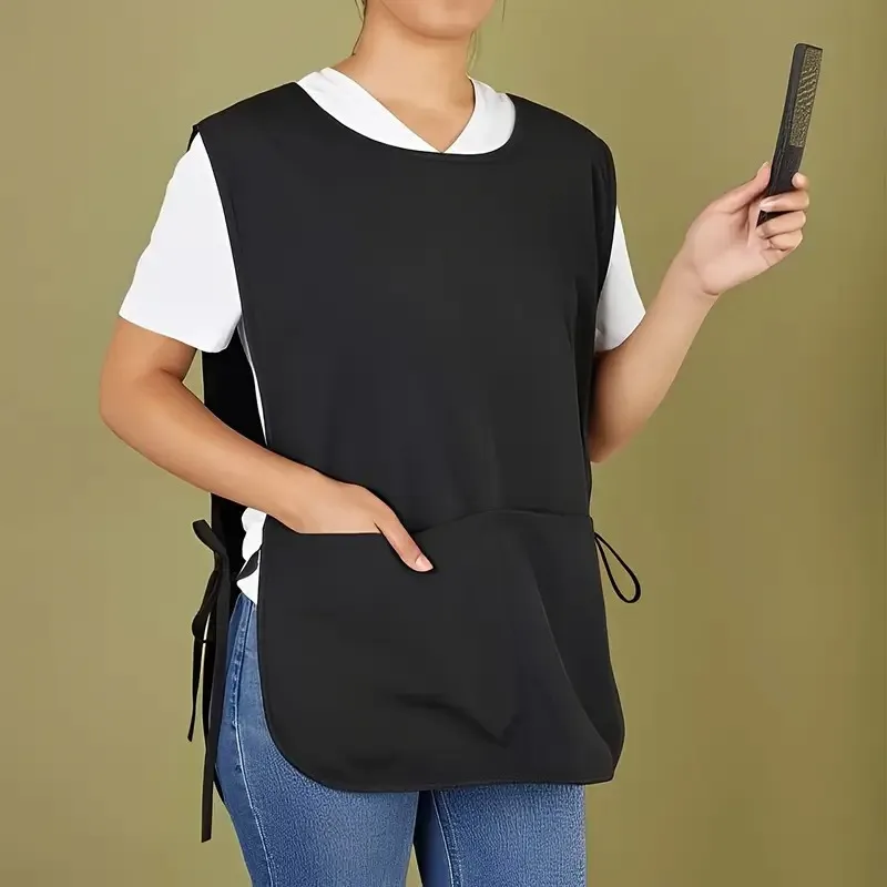 Delantal sin mangas de 1 pieza: mezcla de algodón, resistente al agua, fácil de limpiar para cocina/hornear