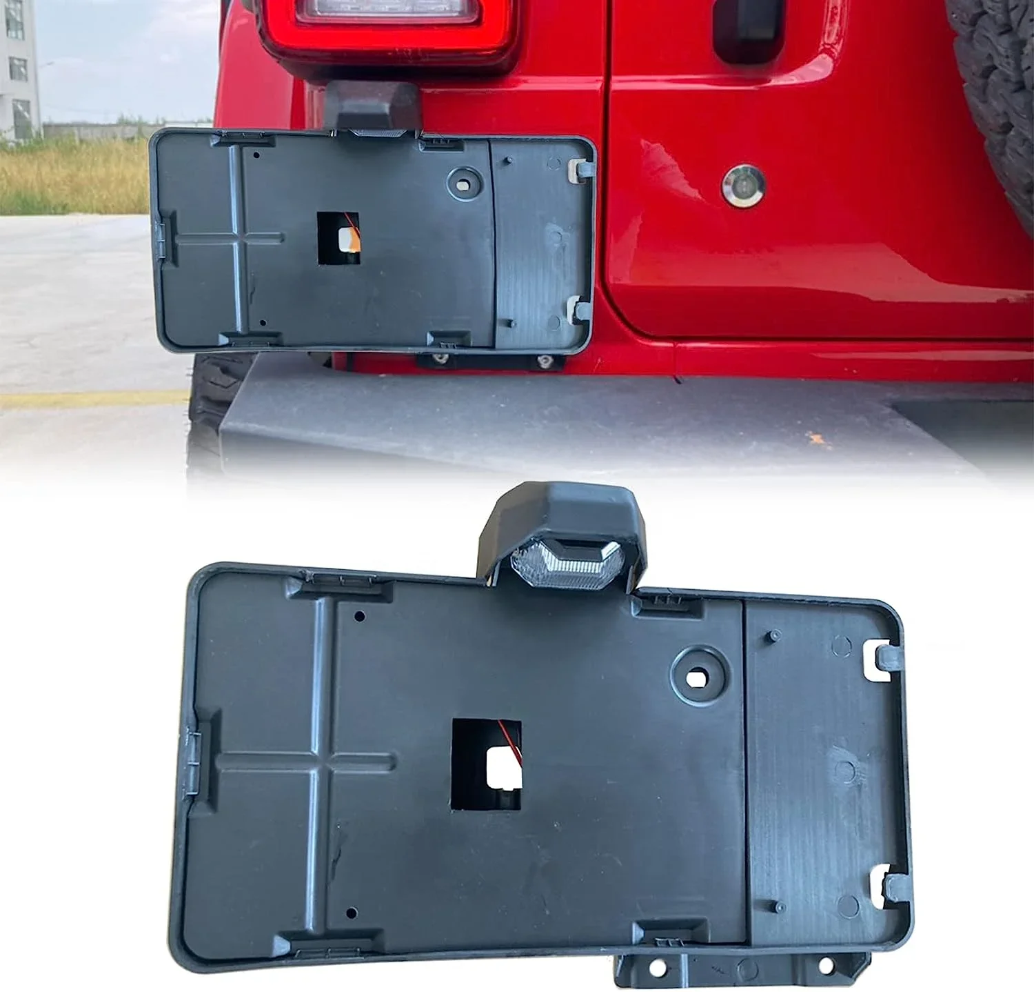 

Rear License Plate Holder Frames With Light Fits For 2018-2024 Jeep Wrangler JL JLU License Plates Mounting Brackett