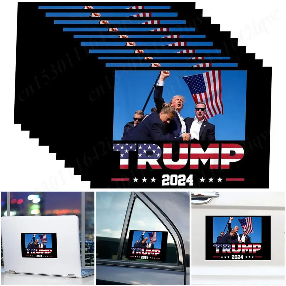 10pcs Trump Assassination Stickers Trump 2024 Vinyl Stickers Trump Assassination Vinyl Decal Sticker for Car Truck SUV Laptop