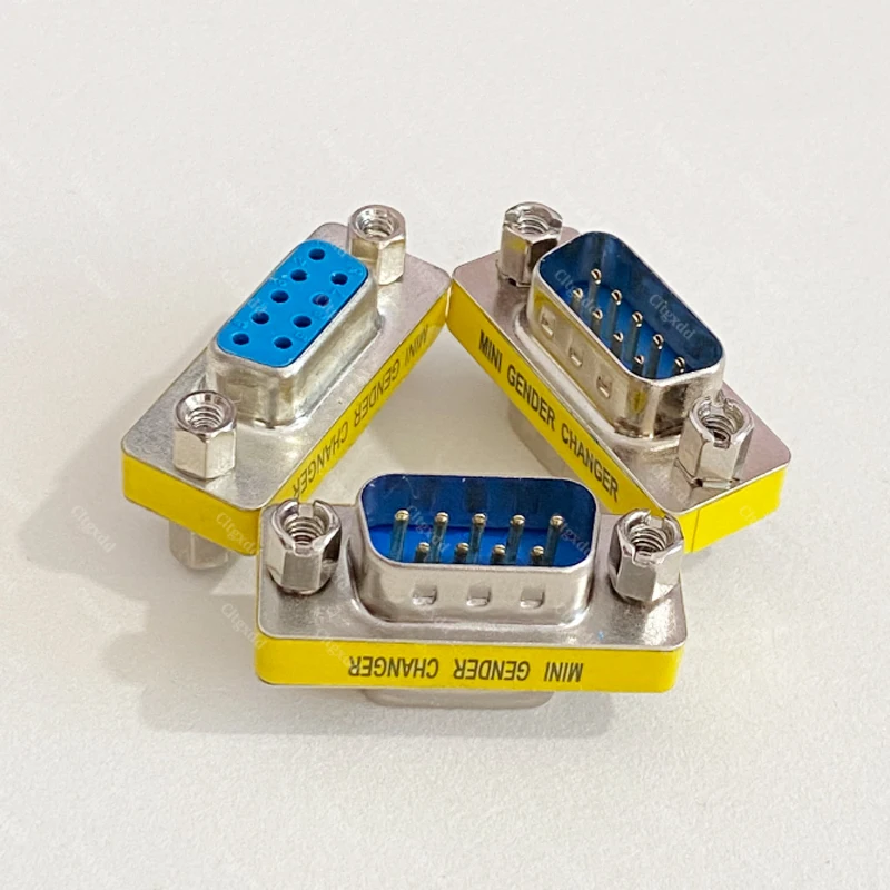 1 Stück DB9-Pin VGA Buchse-zu-Buchse/Stecker-zu-Stecker/Buchse RS232 Serieller Port COM-Stecker Mini-Gender-Changer-Adapter Nullmodem – Detail 4