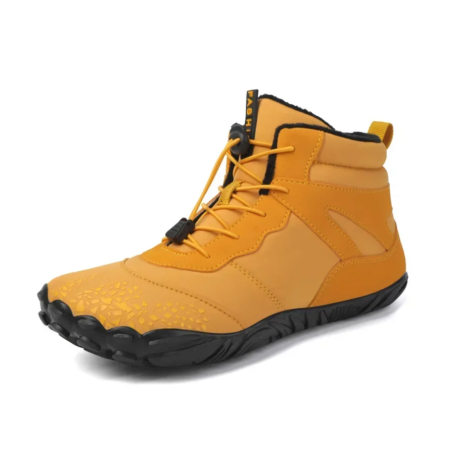 Men Mountaineering Boots Outdor Waterproof Shoes Men's Short Ankle Booties 2024 Winter Man Women Fleece Lined Shoe Plus Size 46