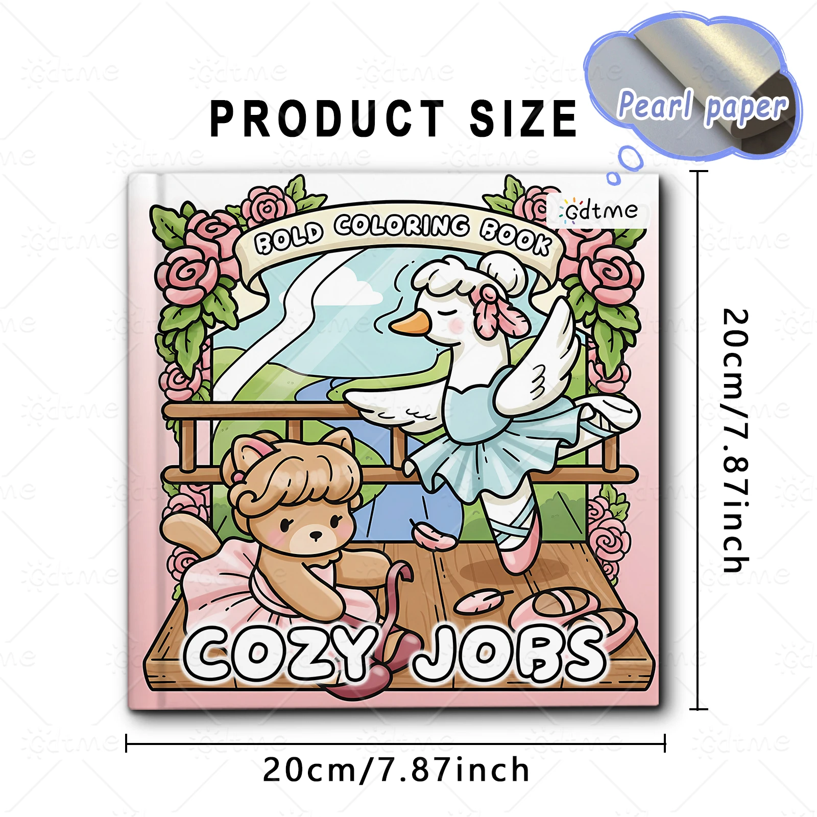 COZY JOBS Malbuch mit einfachen Mustern für Erwachsene, niedliches Zeichenbuch, perfektes Geschenk für Party und Geburtstag – Detail 3