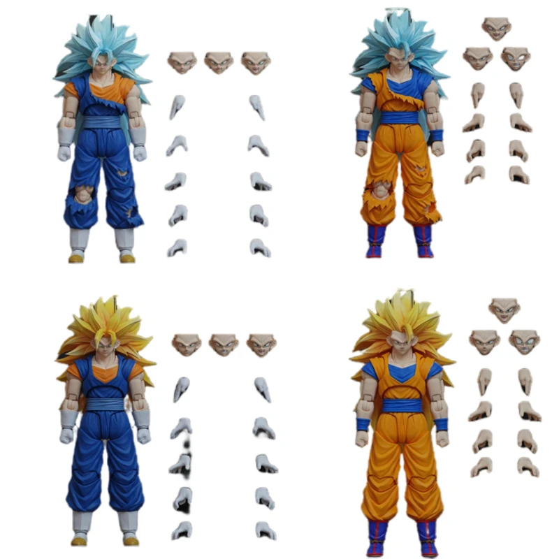 

in stock 1/12 Kong Shf Dragon Ball Son Goku Kakarotto Vegetto Super Saiyan 3 Anime Action Figure Movable Joint Model Toys Gift