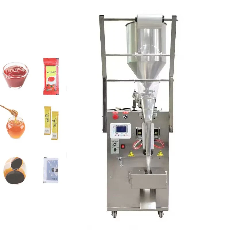 Automatic Sweet Jelly Stick Tomato Ketchup Chilli Honey Sachets Liquid Paste Cosmetic Cream Bag Packing Seal Machine