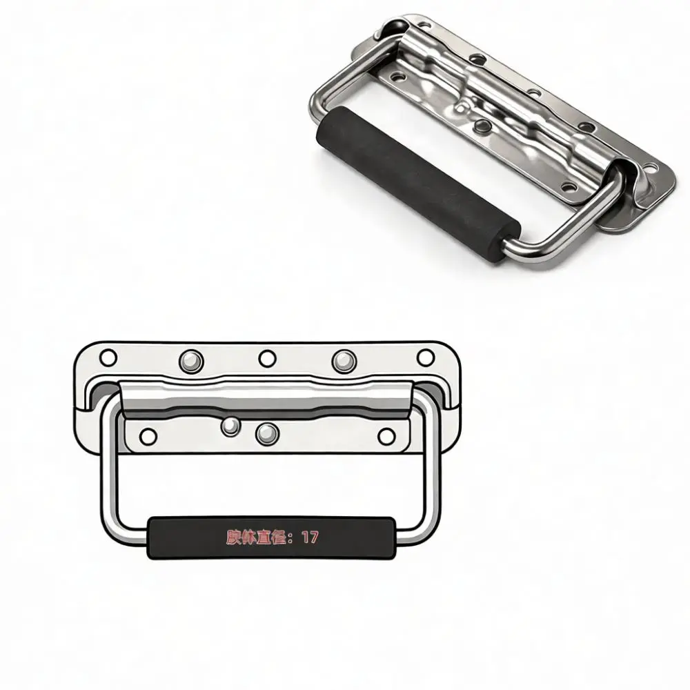 Folding Spring Handle 304 Stainless Steel For Equipment Case Industrial Tool Box Cabinet Pull Durable Professional Hardware Part
