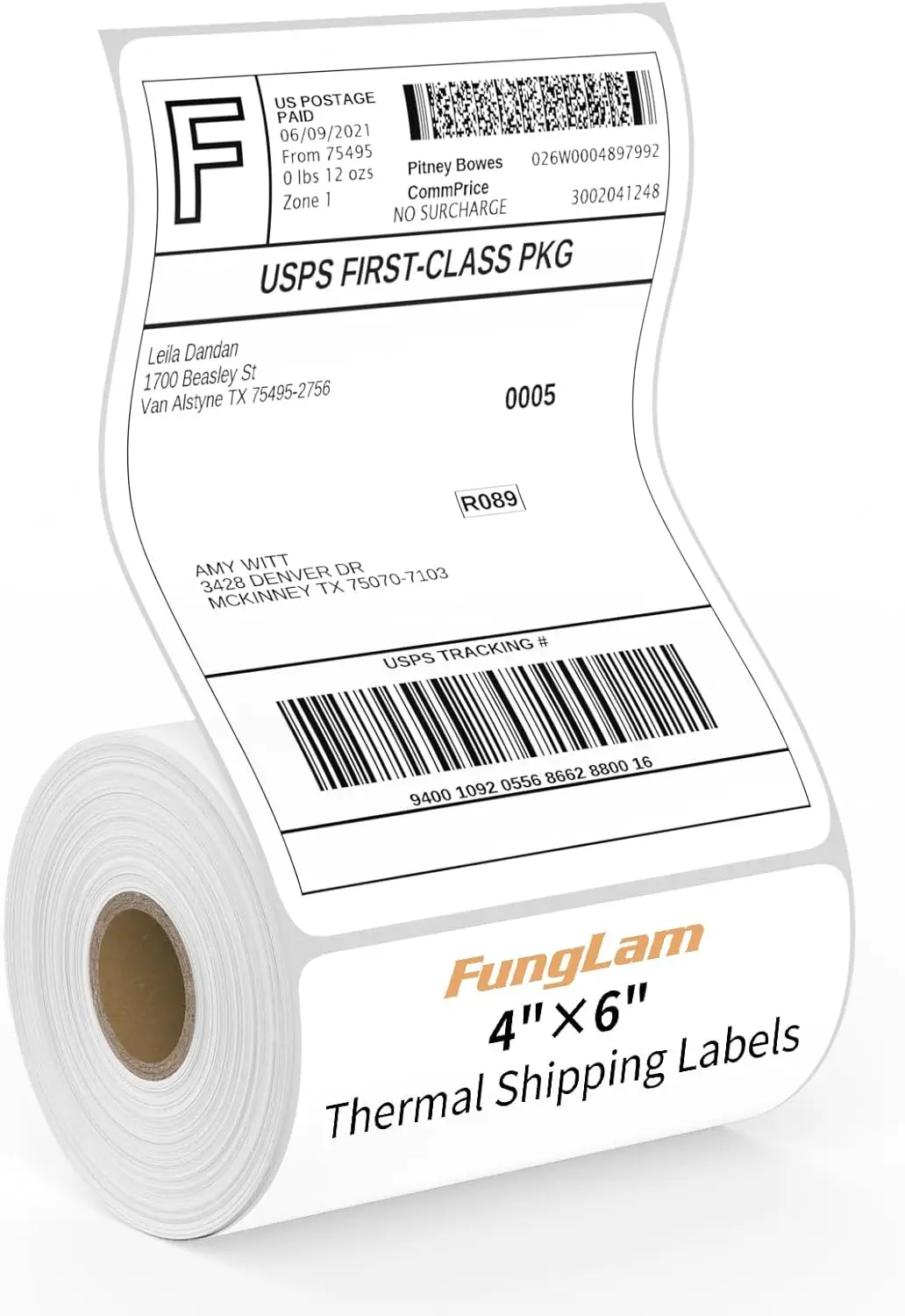 

4x6 Thermal Shipping Labels, Perforated White Mailing Labels for Rollo iDPRT JADENS, 250 Labels