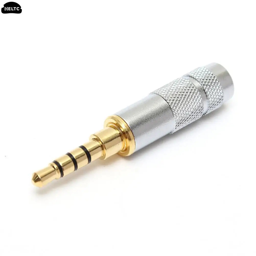 1 adet 3.5mm Stereo 4 kutuplu kulaklık jakı ses lehimler Stereo kulaklık erkek tak Jack ses lehimler bağlayıcı