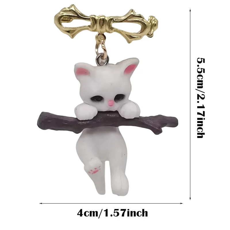 1 Pcs Anime Brooch Pins Kitty Resin Brooches For Backpacks Clothing Jackets Hats Bag Kawaii Cartoon Cat Decoration Gifts